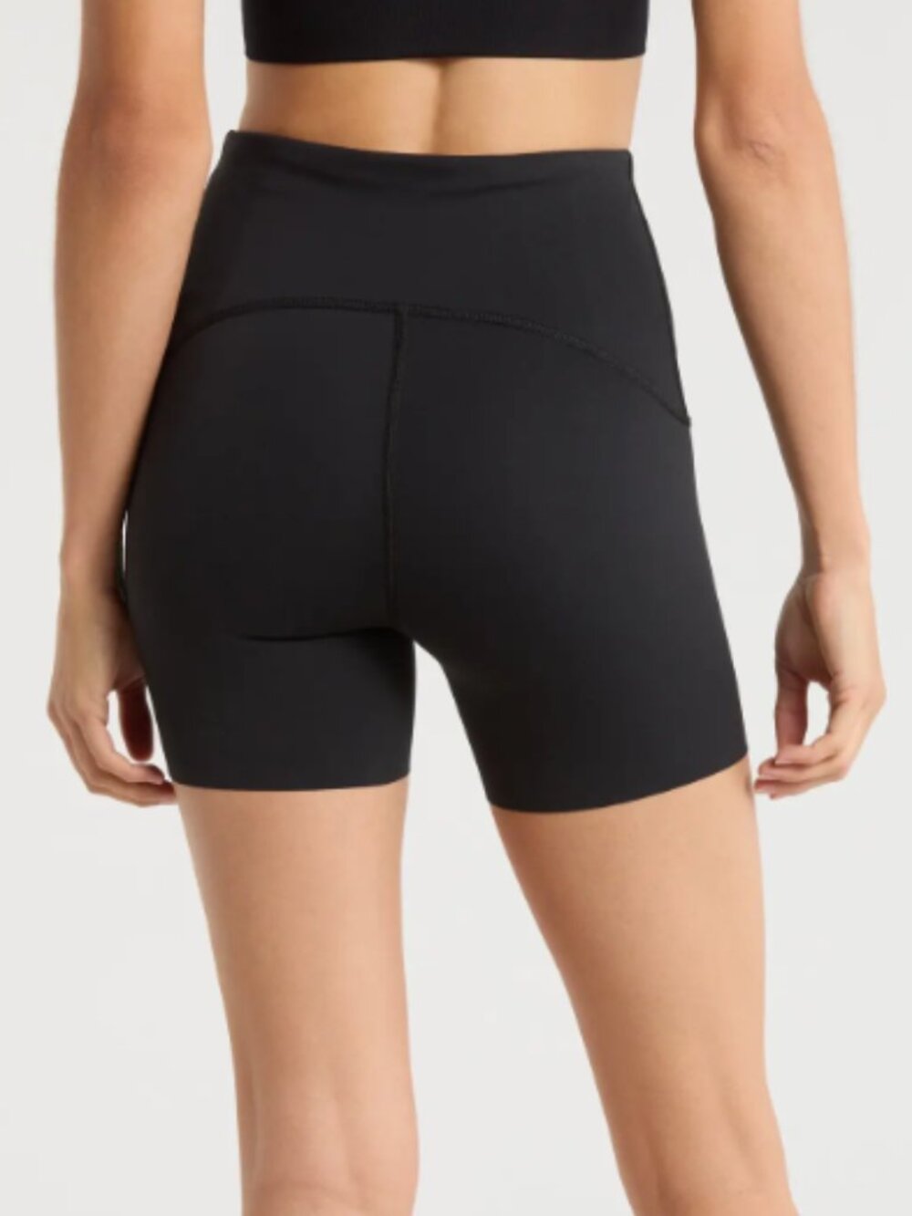 Spanx Black Booty Boost High Rise 4" Athletic Biker Shorts M